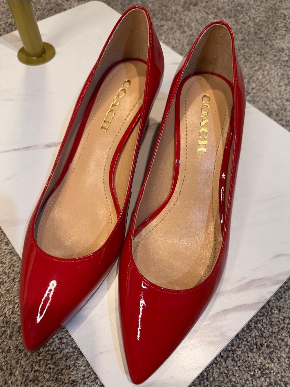 Coach Red Patent Pointed-Toe Pumps